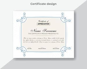 vector diploma certificate template and professional design.