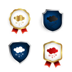 Abstract Modern Snowy Weather Badge and Label Collection