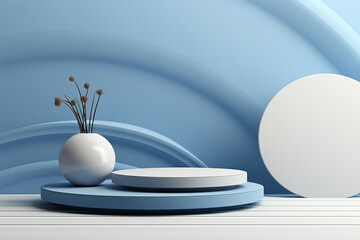 3D podium for displaying products in a minimalist style