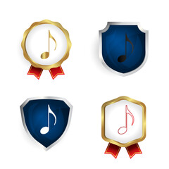 Abstract Music Note Badge and Label Collection