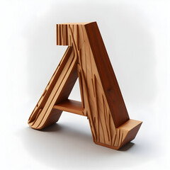 Wooden 3D A Letter, wood