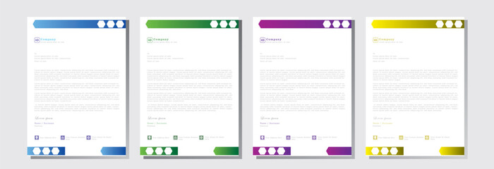 letterhead design template with blue, green, brown and yellow color. creative modern letter head design template, letterhead, letter head, Business letterhead design. leaflet,