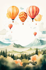 Obraz premium Hand drawn watercolor floral background. Invite wedding Colorful flowers and leaves.