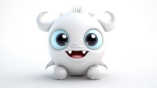 3d cute creature animal isolated on white background illustration character design rendered