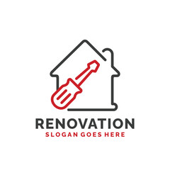Home renovation logo design vector illustration