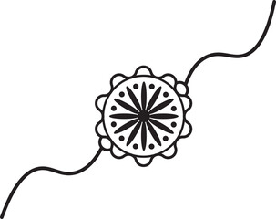 Rakhi Icon for Raksha Bandhan. Brothers and Sisters An Indian culture festival symbol. Vector Illustration Line icons.