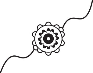 Rakhi Icon for Raksha Bandhan. Brothers and Sisters An Indian culture festival symbol. Vector Illustration Line icons.