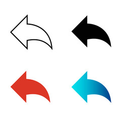 Fototapeta premium Abstract Reply Arrow Silhouette Illustration