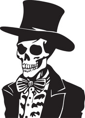 Halloween skeleton in suit, Day Dead, Halloween vector Illustration, SVG