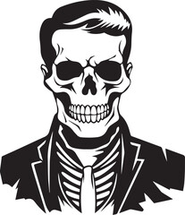 Halloween skeleton in suit, Halloween vector Illustration, SVG