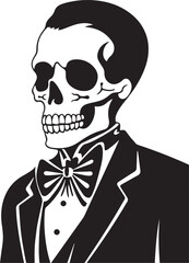 Halloween skeleton in suit, Day Dead, Halloween vector Illustration, SVG