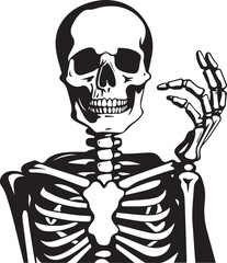 Skeleton, Halloween skull vector Illustration, SVG