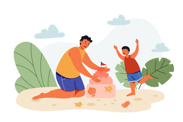 Obraz na płótnie Canvas Happy Fathers Day Vector Illustration