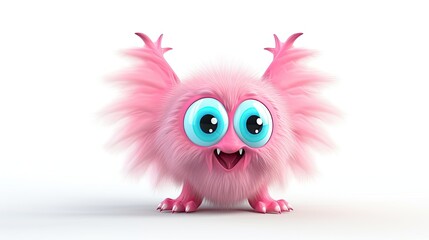 3d cute creature animal isolated on white background illustration character design rendered