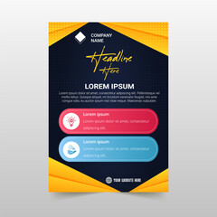 Abstract Vector Yellow and Blue Minimal Flyer Template
