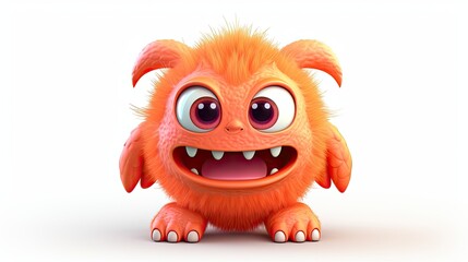 3D monster animal cartoon character - obrazy, fototapety, plakaty