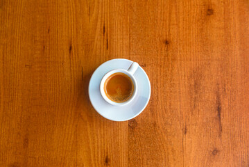 cup of coffee, coffee, wooden table, drink, rest