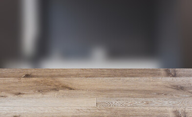 , Background with empty wooden table. Flooring.