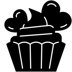 Love Cupcake Solid Icon