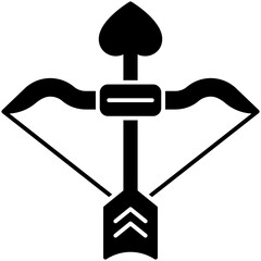 Cupid Bow and Arrow Solid Icon