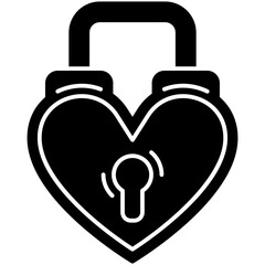 Love Padlock Solid Icon