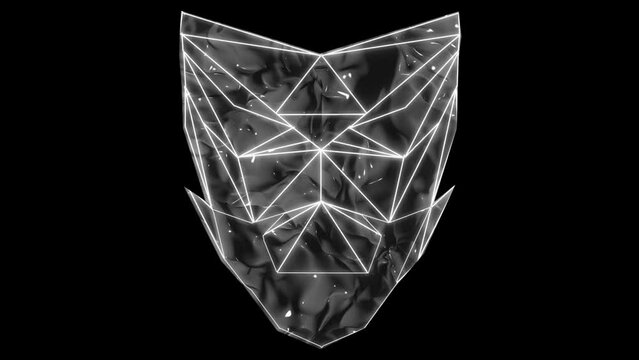 Poly masking Polygonal strobe colorful 3d lines mask in pink vj loop