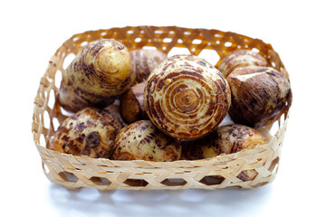 Satoimo, taro roots or japanese sweet taro