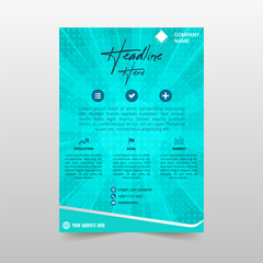 Modern Flat Blue Comic Style Flyer Template