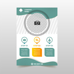 Modern Curved Green and White Flyer Template