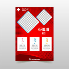 Modern Red Dotted Comic Flyer Template