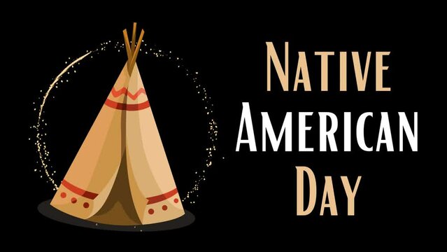 Native American Day Motion Graphic Clip Animation Video, Animated for the Intro And Outro Clip Video Template.