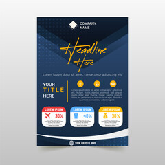 Fototapeta premium Vector Abstract Gradient Blue Business Flyer Template