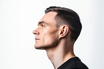 a man with a black shirt and a black shirt