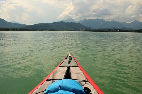 kayaking alone on a beautiful lake