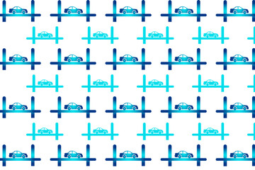 Naklejka premium Abstract Car on the Bridge Pattern Background