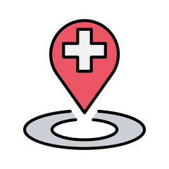 Obraz premium Hospital location icon