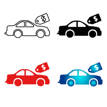 Abstract Car Price Silhouette Illustration