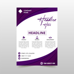 Abstract Curved Yellow Flyer Template With Dots