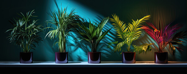 Indoor green plants flowers design. Plants set concept.