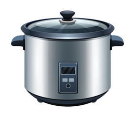 Electric rice cooker vector isolated illustration