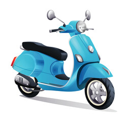 Fototapeta na wymiar Scooter motorcycle vector cartoon illustration isolated on white background