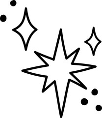 Hand drawn star and sparkle illustration