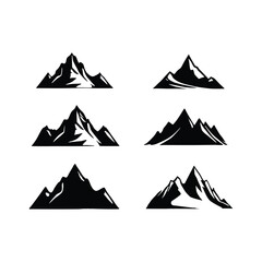 mountain silhouette symbol vector set for  adventure logo