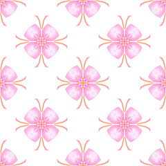Fototapeta premium Hand drawn tropical seamless border. Orange