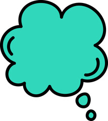 Cute hand drawn speech bubble colorful illustration