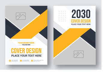Corporate business annual report or brochure cover page design template