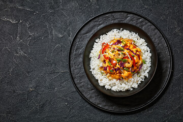 bang bang shrimp rice bowl with fresh veggies