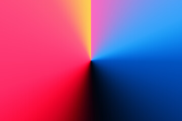 Hintergrund mit Farbverlauf in bunten Regenbogenfarben, 3d-Wirkung und Flächenteilung - obrazy, fototapety, plakaty