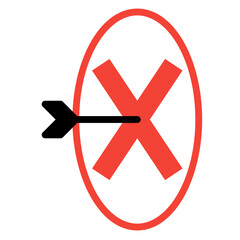 Obraz premium arrow on x target icon