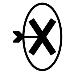 Obraz premium arrow on x target icon